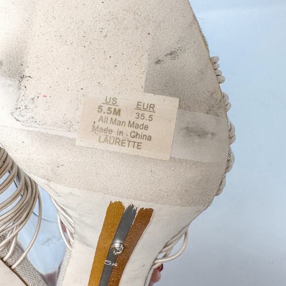 Sam Edelman Laurette Cream Block Heel Slip On Sandals, NEW, Size 5.5 MSRP $140 - Picture 8 of 9